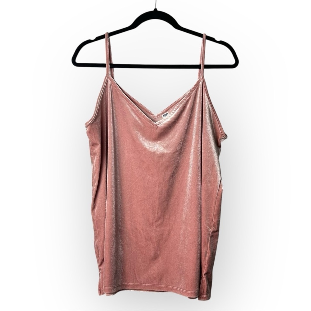 Old Navy Rose Pink Velvet V Neck Tank Top L